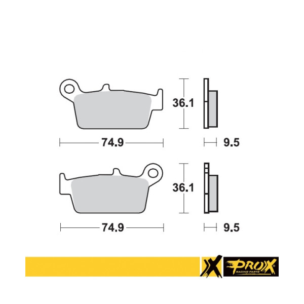 ProX Klocki Hamulcowe Tylne CR125/250/500 '87-01 + YZ125/250 '98-02 (OEM: 69100-36850) (odpowiednik EBC FA131) - BOX 10 szt