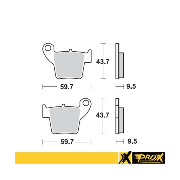 ProX Klocki Hamulcowe Tylne CR125/250 '02-07 + CRF150/250/450R'02-20 (OEM: 06435-KRN-712) (odpowiednik EBC FA346) - BOX 10 szt