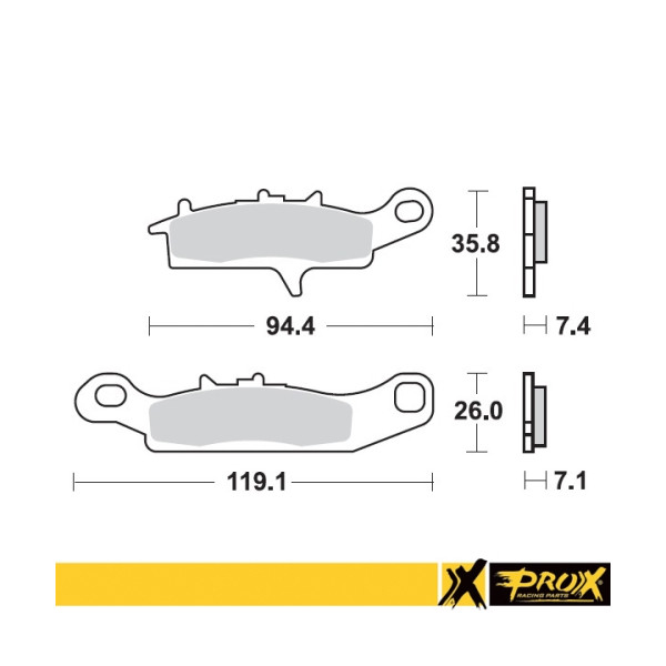 ProX Klocki Hamulcowe Przednie KFX450R '08-14 (Left) + KVF650 Brute Fo (odpowiednik EBC FA342) - BOX 10 szt