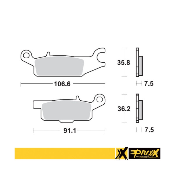 ProX Klocki Hamulcowe Przednie YFM250R Raptor '08-13 (Left) + YFM700F (odpowiednik EBC FA443) - BOX 10 szt