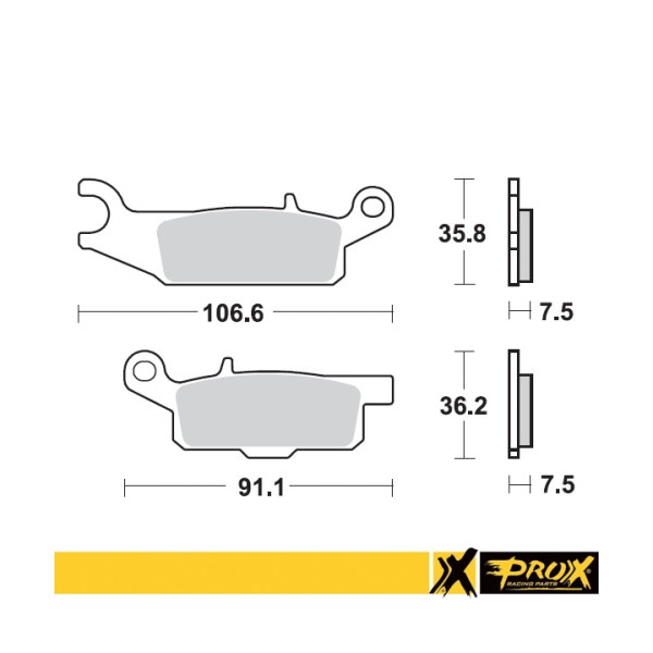 ProX Klocki Hamulcowe Przednie YFM250R Raptor '08-13 (Right) + YFM700F (odpowiednik EBC FA444) - BOX 10 szt