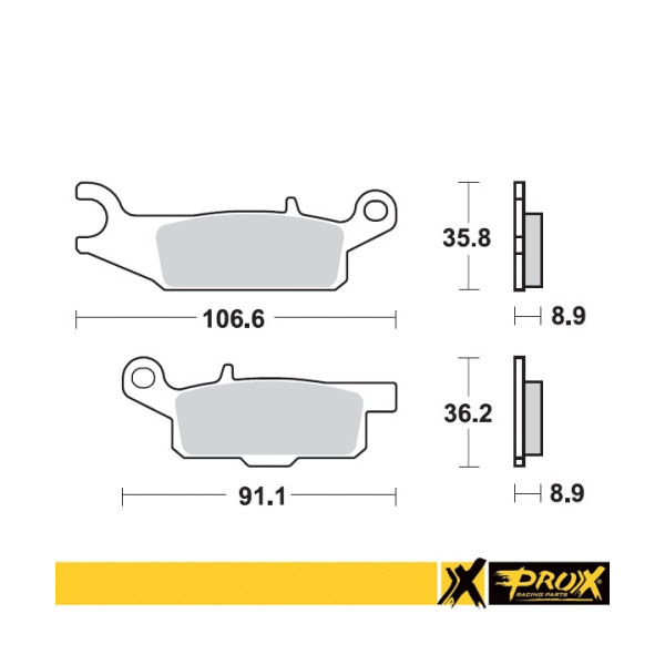 ProX Klocki Hamulcowe Tylne YFM550/700F Grizzly '07-17 (left) (odpowiednik EBC FA445) - BOX 10 szt