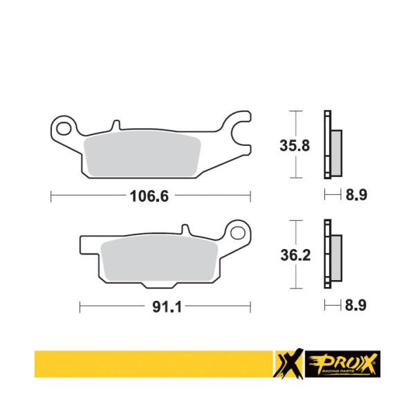 ProX Klocki Hamulcowe Tylne YFM550/700F Grizzly '07-17 (right) (odpowiednik EBC FA446) - BOX 10 szt