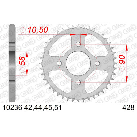 AFAM Zębatka tylna stalowa...