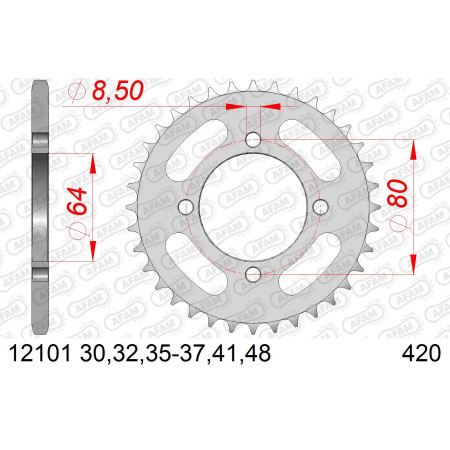 AFAM Zębatka tylna stalowa...