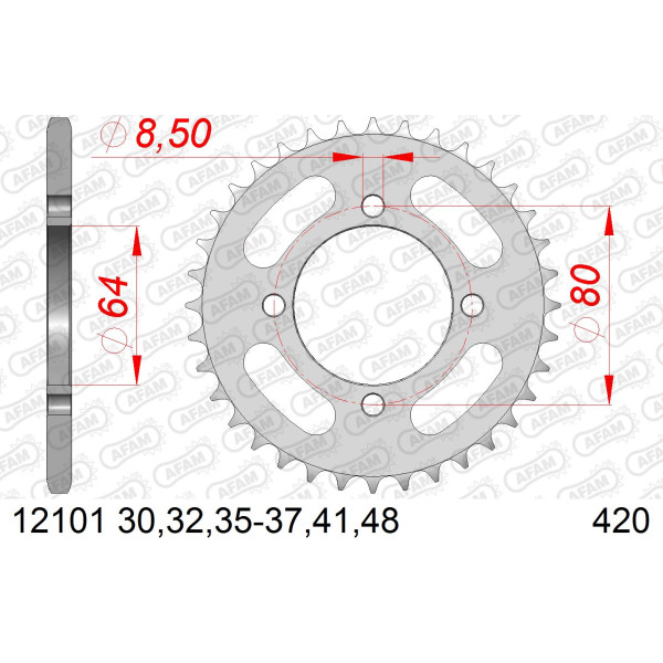 AFAM Zębatka tylna stalowa do łańcucha 420 kod 12101-30