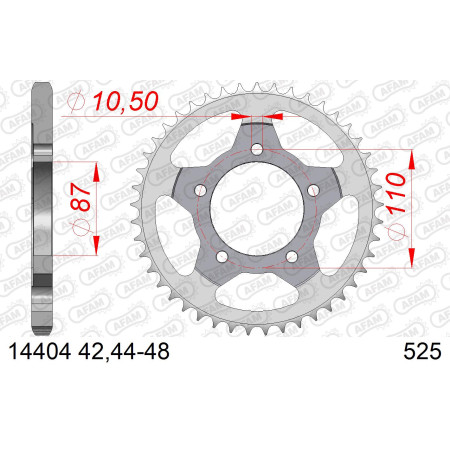 AFAM Zębatka tylna stalowa...