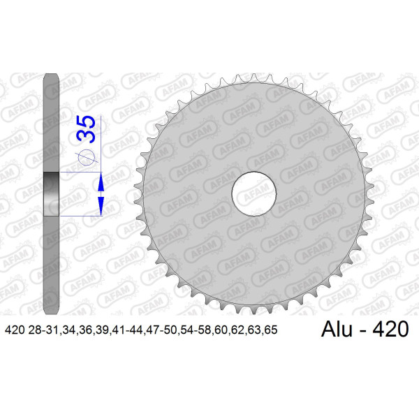 AFAM Zębatka tylna aluminiowa do łańcucha 420 kod 420-49