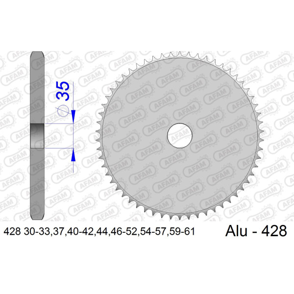 AFAM Zębatka tylna aluminiowa do łańcucha 428 kod 428-54