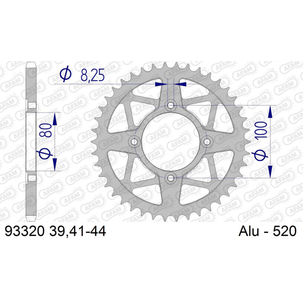 AFAM Zębatka tylna aluminiowa do łańcucha 520 kod 93320-39