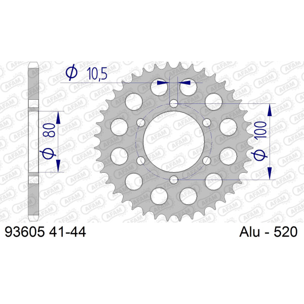 AFAM Zębatka tylna aluminiowa do łańcucha 520 kod 93605-42