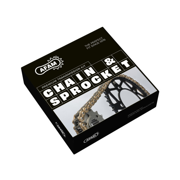 AFAM Zestaw napędowy (alu, AB) YAMAHA YZ 85 BW 2019-2023 (łańcuch A428MX-G 124L, zębatki 14, 51) AB01308801