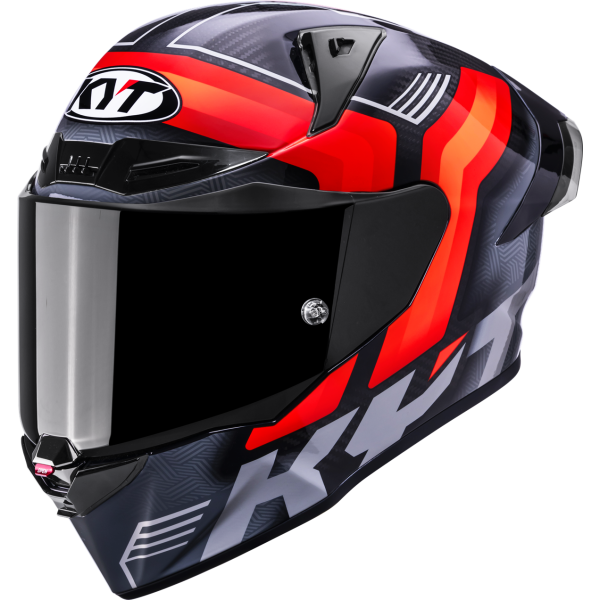 Kask motocyklowy KYT R1R CARBON ACCELERATOR CZERWONY E06