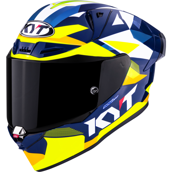 Kask motocyklowy KYT R1R DIAMOND NIEBIESKI/ŻÓŁTY E06