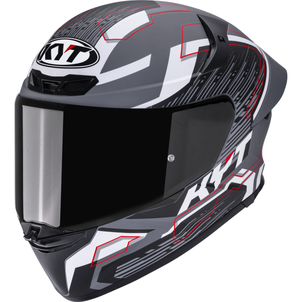 Kask motocyklowy KYT TT-REVO SPEEDING SZARY MATT/CZARNY E06