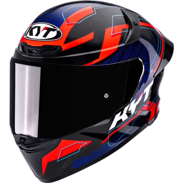 Kask motocyklowy KYT TT-REVO SPEEDING CZARNY/CZERWONY/NIEBIESKI E06