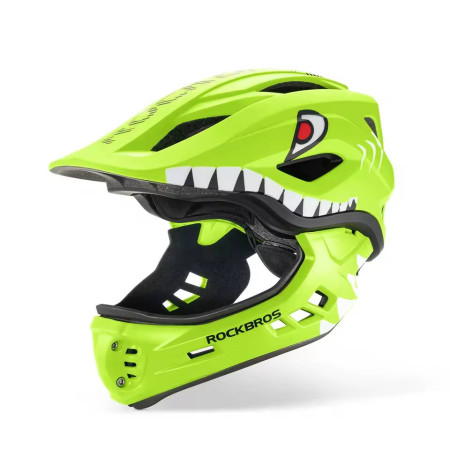 Kask dziecięcy z odpinana szczęką 2w1 ROCKBROS TT-32003 Green Shark zielony