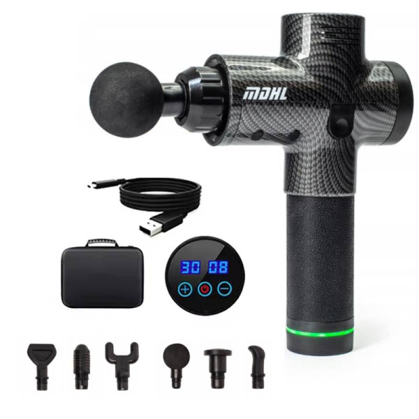 Pistolet do masażu akumulatorowy, duża moc, bateria 2500 mAh MDHL