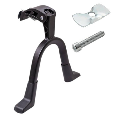 Stalowa podpórka rowerowa centralna, podwójna, wytrzymała, stopka, podnóżek