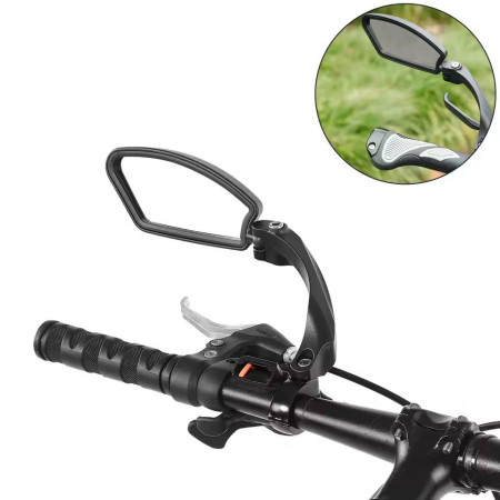 Lusterko rowerowe wsteczne, lewe, regulowane, głowica kulowa