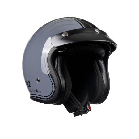 Kask motocyklowy otwarty retro ROXAR CLASSIC '92 szaro-czarny