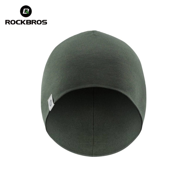 Czapka rowerowa, do biegania, sportowa, pod kask, elastyczna ROCKBROS wełna, Tencel, zielona 18250005