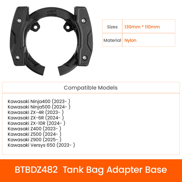 LOBOO Magnetyczny uchwyt do Tank Bag Easy, do Kawasaki Ninja400 (23-), Ninja 500 (24-), ZX4-R (23-), ZX6R (24-), ZX10R (24-)