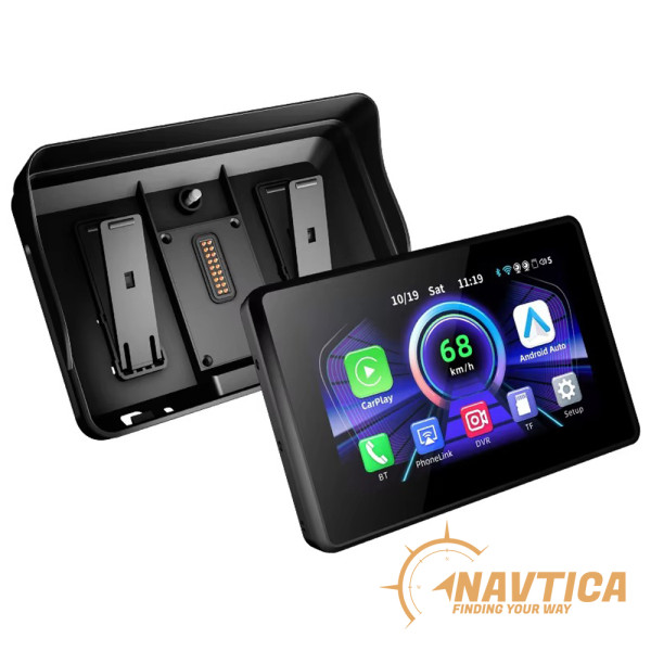 Ekran nawigacyjny NAVTICA Apex 5' do motocykla Android Auto / Apple CarPlay uniwersalny + do uchwytu BMW