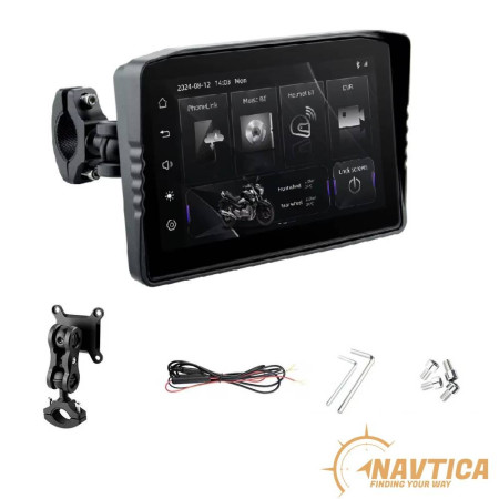 Ekran nawigacyjny do motocykla NAVTICA Ridge 6,25-calowy, CarPlay, wyświetlacz TPMS, rejestrator DVR, BT