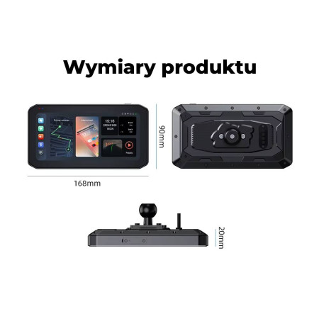 Ekran nawigacyjny do motocykla NAVTICA Nomad, 6,25 cali, CarPlay, Android Auto