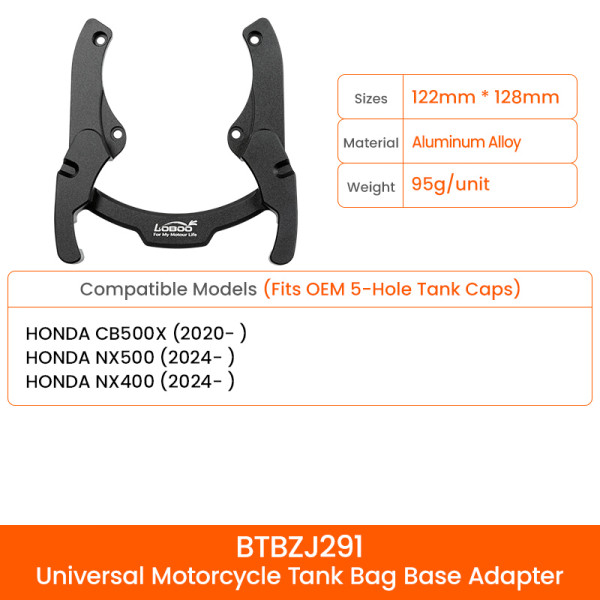 LOBOO Magnetyczny uchwyt do Tank Bag, do HONDA CB400X, NX400, CB400F (pasuje do OEM 5 otworów)