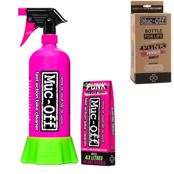 Zestaw do mycia czyszczenia roweru/motocykla "Bottle For Life - Punk Powder" butelka + 2 saszetki MUC-OFF