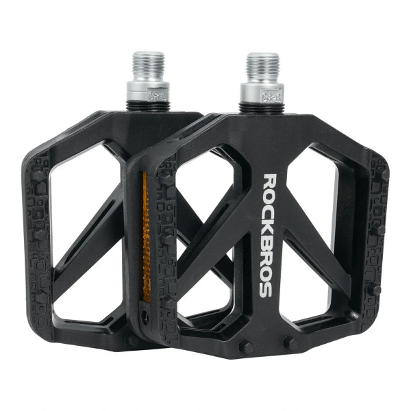 Pedały rowerowe platformowe Rockbros BP2602 nylonowe łożyska maszynowe 9/16 MTB CZARNE