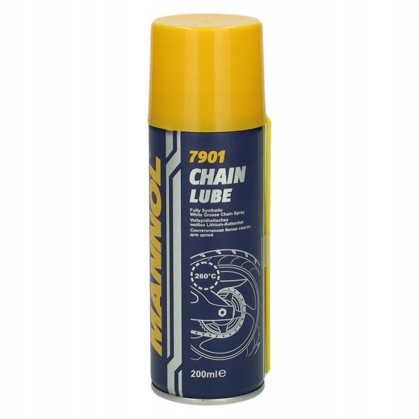 Smar do łańcucha motocyklowego spray biały Mannol Chain Lube 7901 200 ml