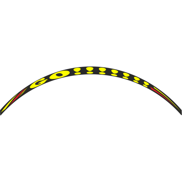 ONEDESIGN zestaw 8 naklejek na koła motocyklowe Go!!!! żółte fluo