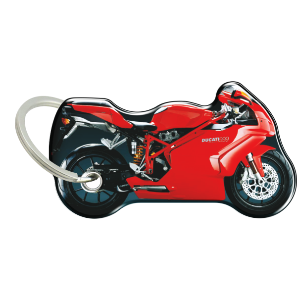 ONEDESIGN Dwustronny wypukły brelok na klucze Ducati 999 czerwony