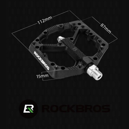 Pedały rowerowe nylonowe z pinami czarne Rockbros 2021-12A