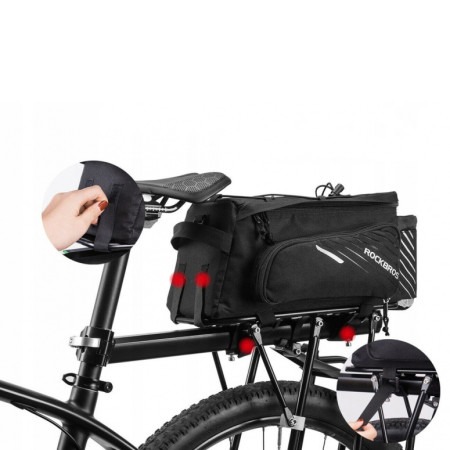 Torba rowerowa na bagażnik duża 12L Rockbros A9-BK