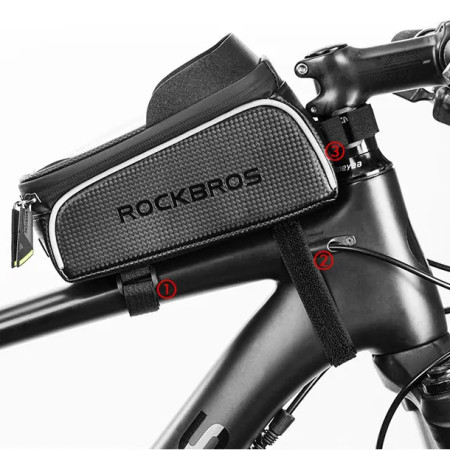 Uchwyt rowerowy na telefon torba na ramę Rockbros 017-3BK