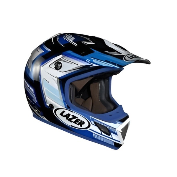 Kask motocyklowy LAZER MX7 Evo Space Runner biały/niebieski