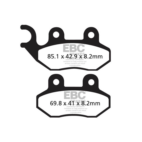 Klocki hamulcowe EBC SFAC264 skuterowe karbonowe (kpl. na 1 tarcze)