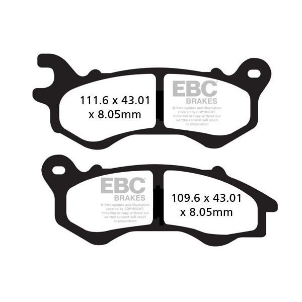 Klocki hamulcowe EBC SFAC603 skuterowe karbonowe (kpl. na 1 tarcze)