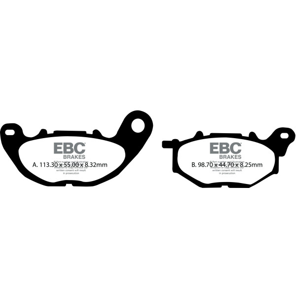 Klocki hamulcowe EBC SFAC705 skuterowe karbonowe (kpl. na 1 tarcze)
