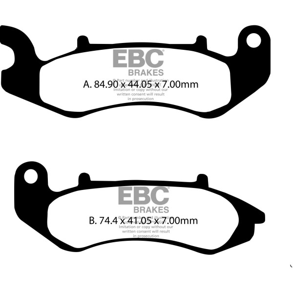 Klocki hamulcowe EBC SFAC707 skuterowe karbonowe (kpl. na 1 tarcze)