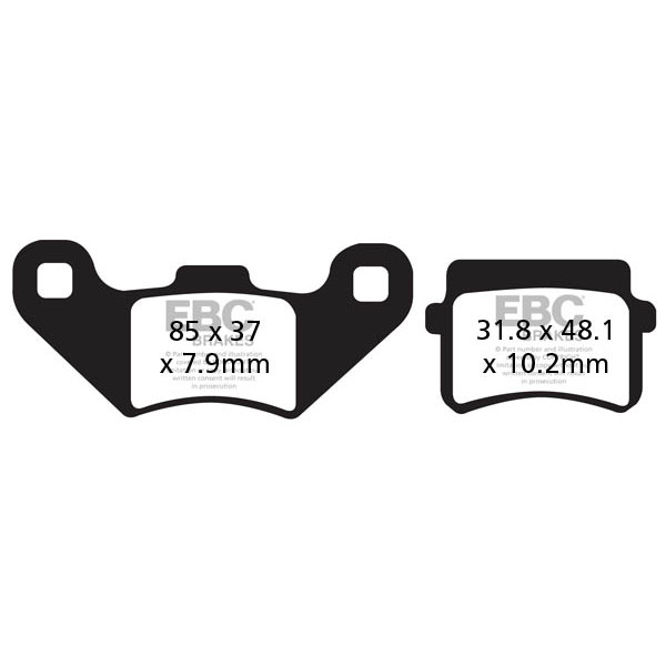 Klocki hamulcowe EBC SFA416 skuterowe wzmacniane (kpl. na 1 tarcze)