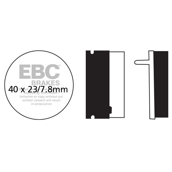Klocki hamulcowe EBC FA155R (kpl. na 1 tarcze) (odpowiednik PROX 37.209802)