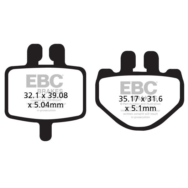 Klocki hamulcowe EBC FA485TT (kpl. na 1 tarcze)