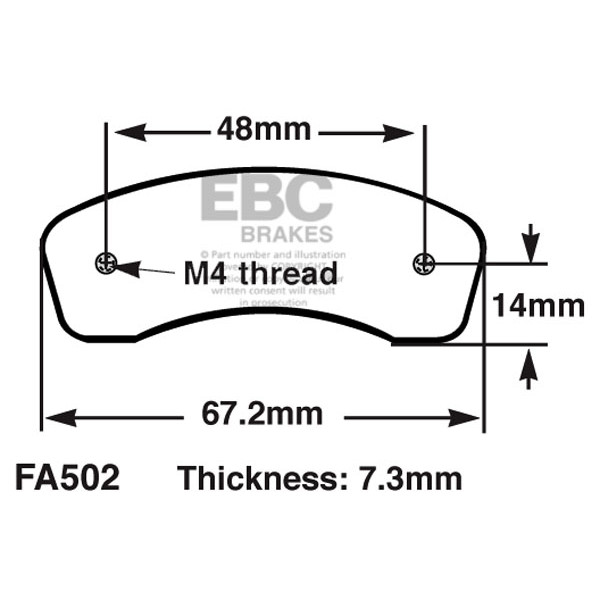 EBC Klocki kartingowe FA502B (1 kpl. na tarczę)