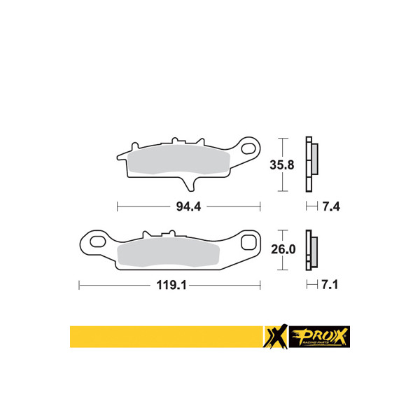 ProX Klocki Hamulcowe Przednie KFX450R '08-14 (Left) + KVF650 Brute Fo (odpowiednik EBC FA342R)