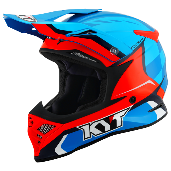 Kask Motocyklowy KYT SKYHAWK GLOWING niebieski/pomarańczowy fluo ECE/ONU 22-06